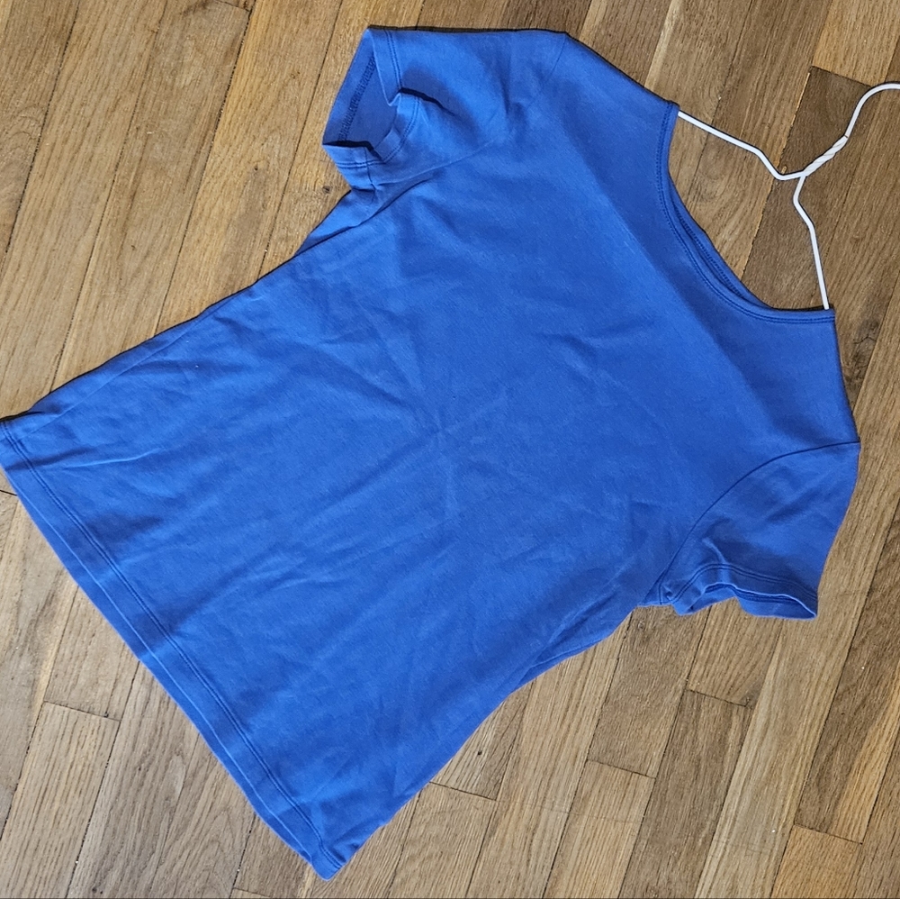 Liz Claiborne Womens Crew Neck Short Sleeve T-Shirt blue cotton - Picture 4 of 7